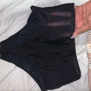 High waisted mesh bikini bottom